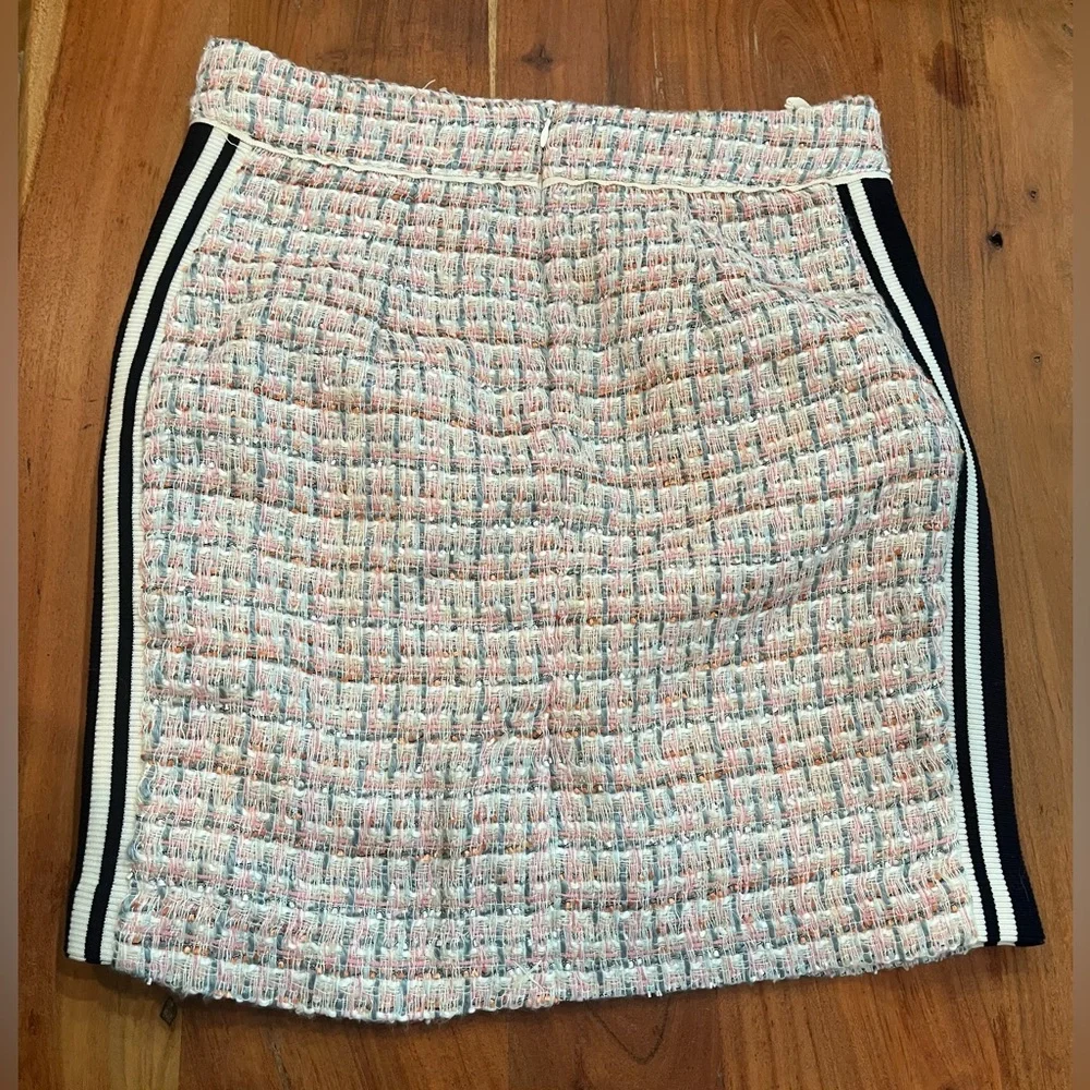 NWOT Anthropologie Maeve Tweed Skirt w Athletic Stripes- Size 6